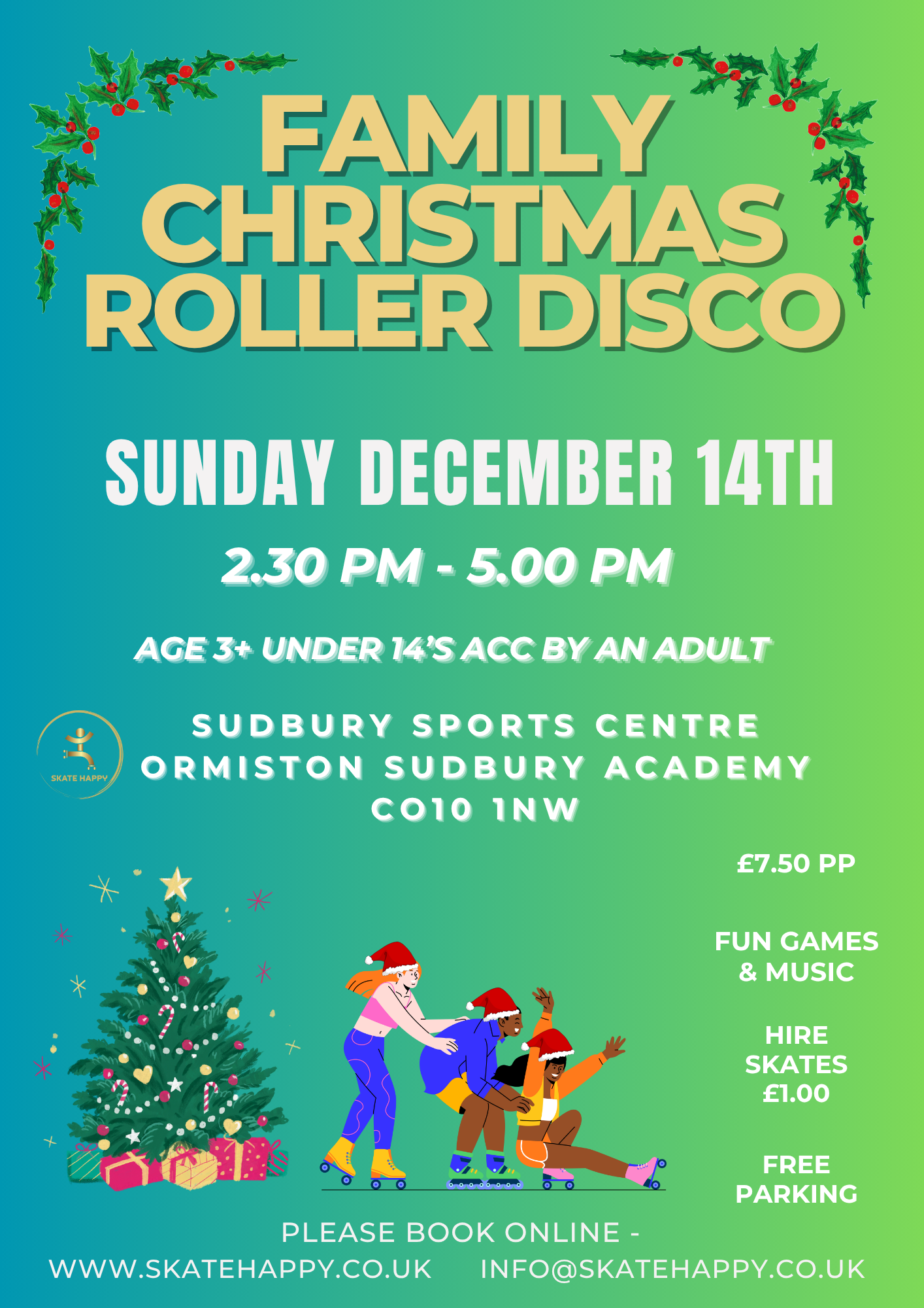 Sun 14th December Family Christmas Roller Disco
