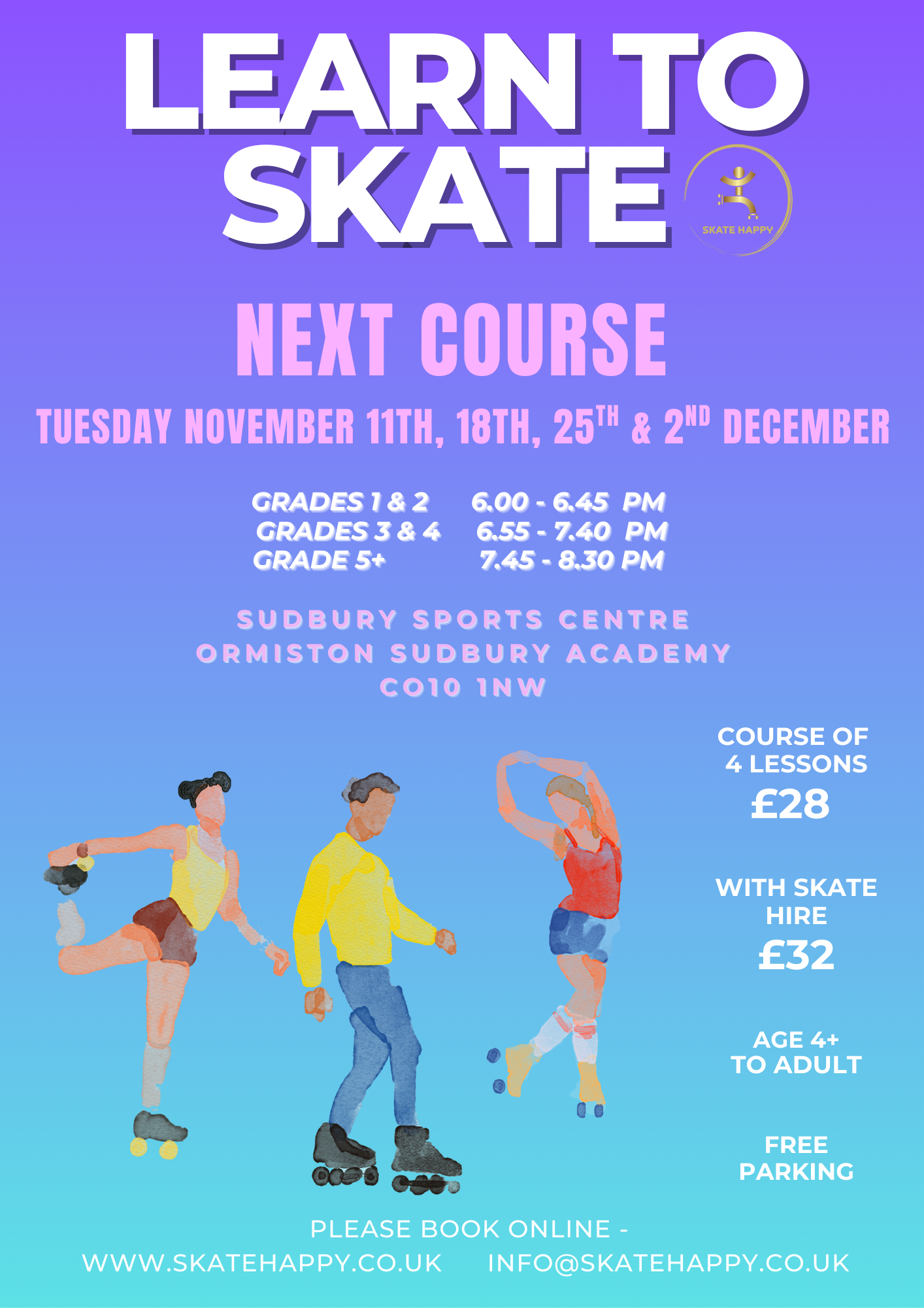 11th November: Learn to Skate Lessons (all ages) - Course of 4