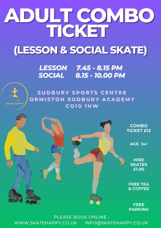 Adult Combo: Lesson & Social Skate (Ages 14+)