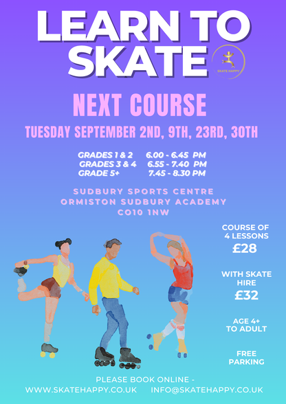 2nd September: Learn to Skate Lessons (all ages) - Course of 4