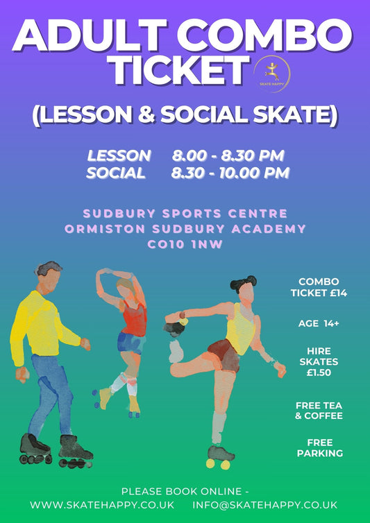 Adult Combo: Lesson & Social Skate (Ages 14+)