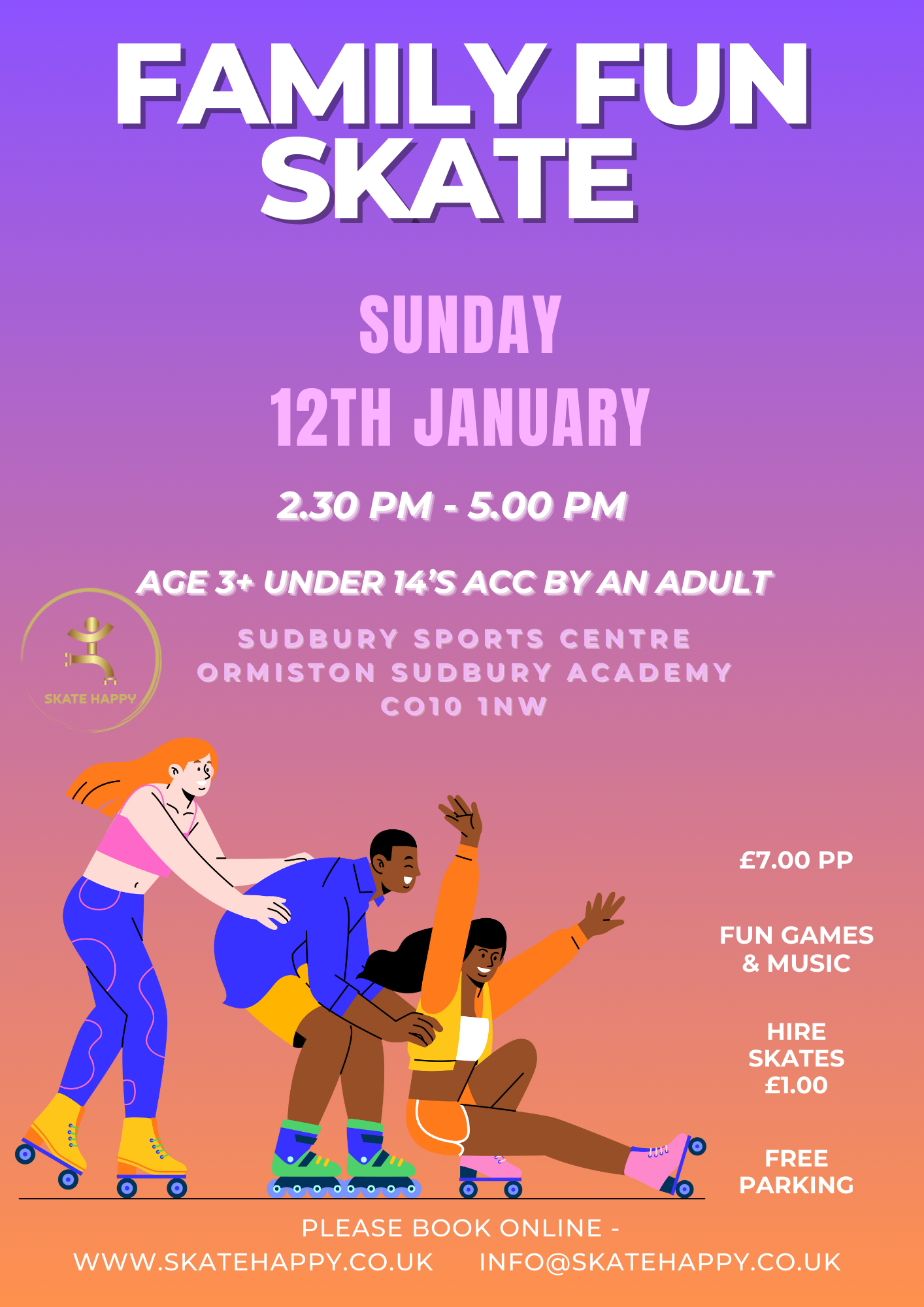 Sunday : 12th Jan Family Fun Skate