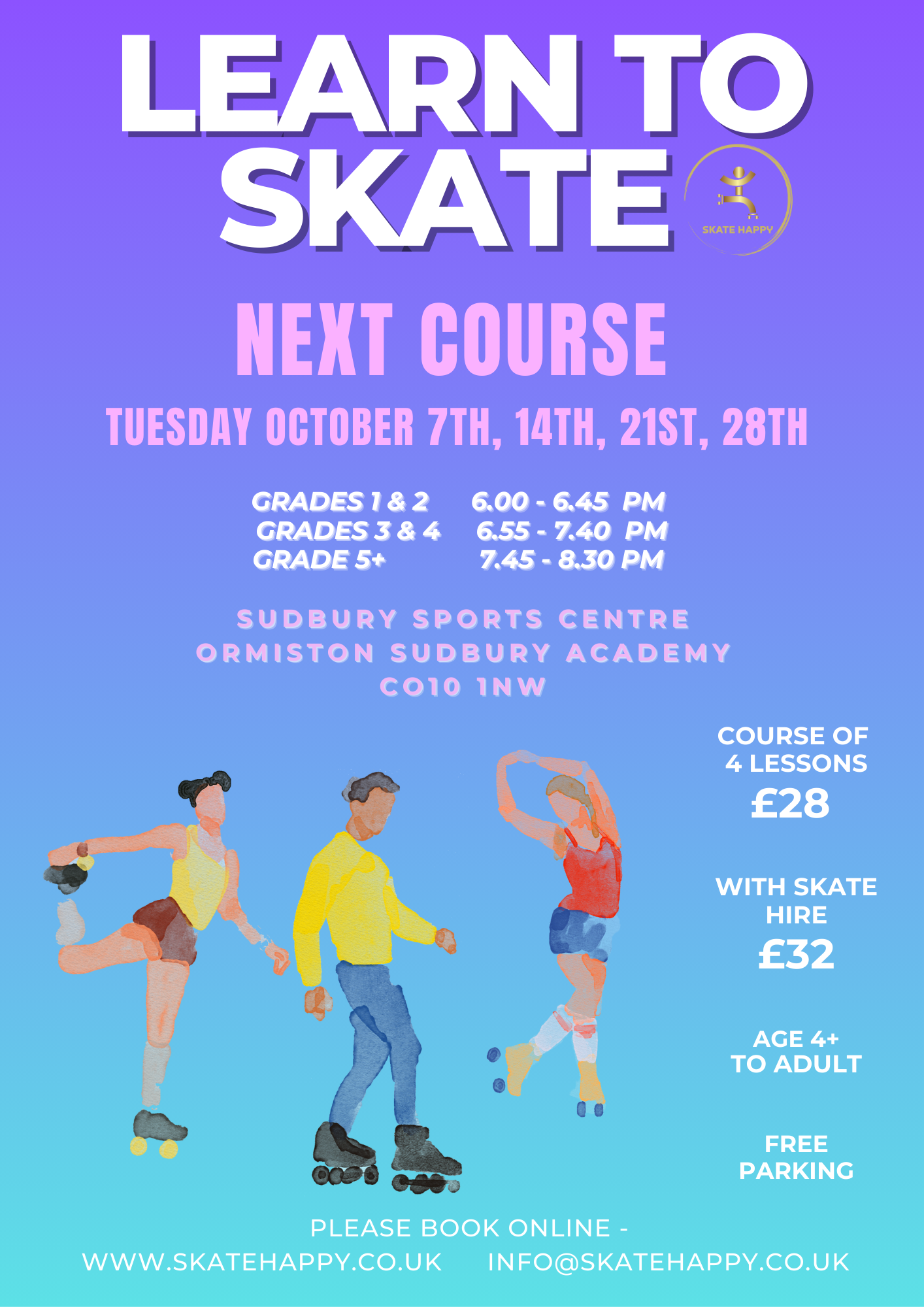 7th October: Learn to Skate Lessons (all ages) - Course of 4