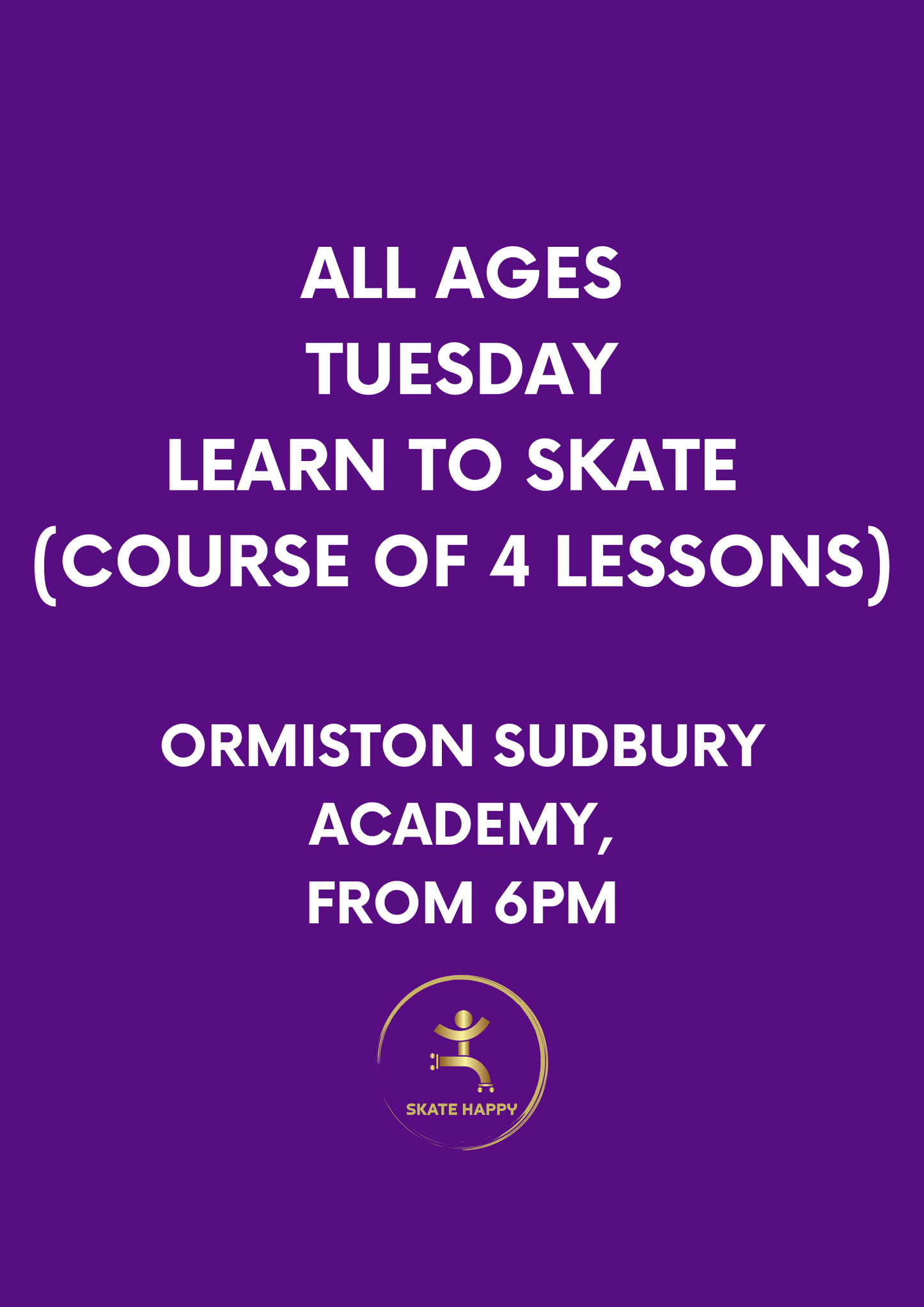 3rd September: Learn to Skate Lessons (all ages) - Course of 4